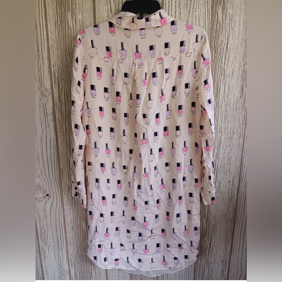 Kate Spade shell 100% silk Women's small Pink Nail Polish Button Dress - Picture 7 of 7